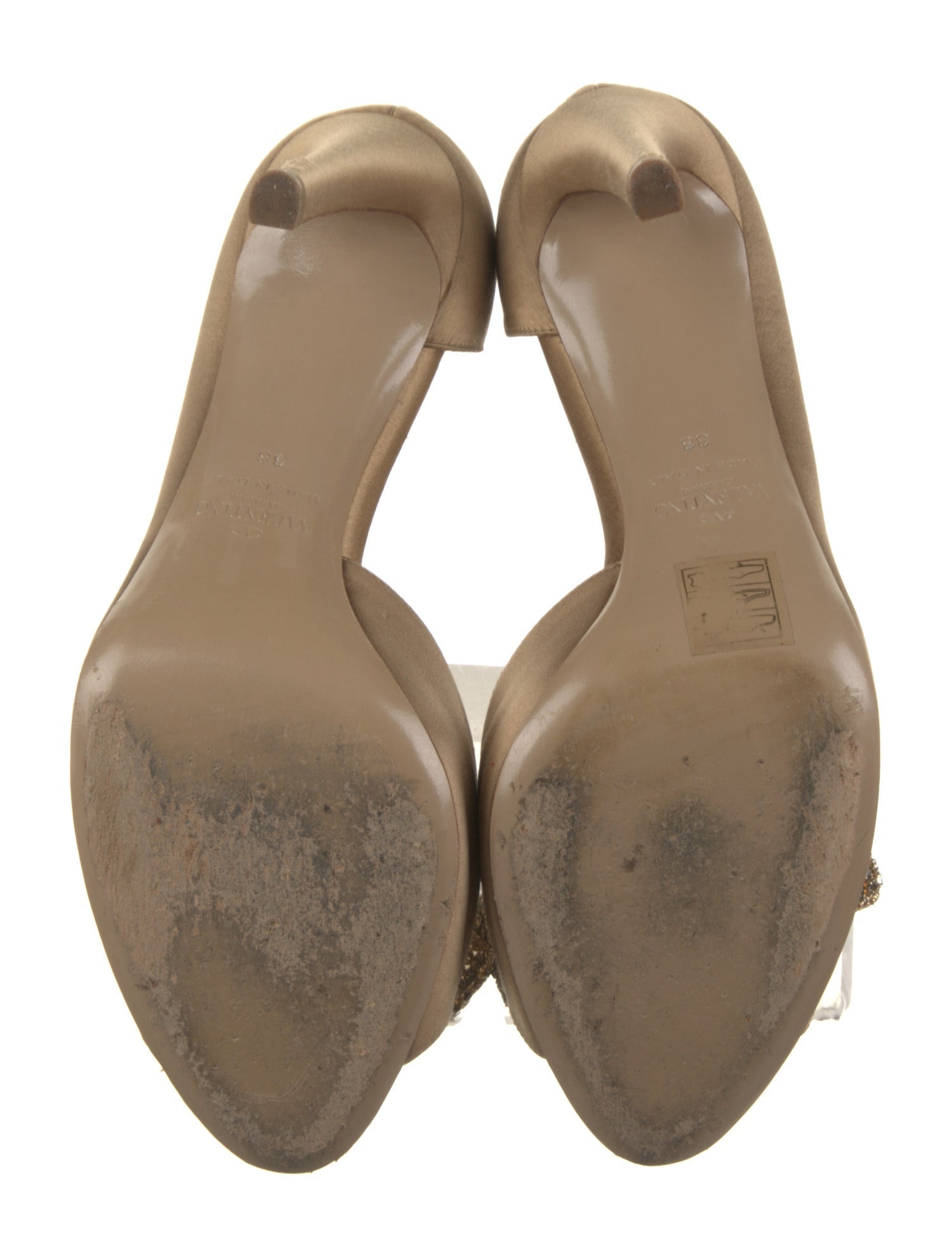 Valentino Satin Bow Accents Slingback Sandals